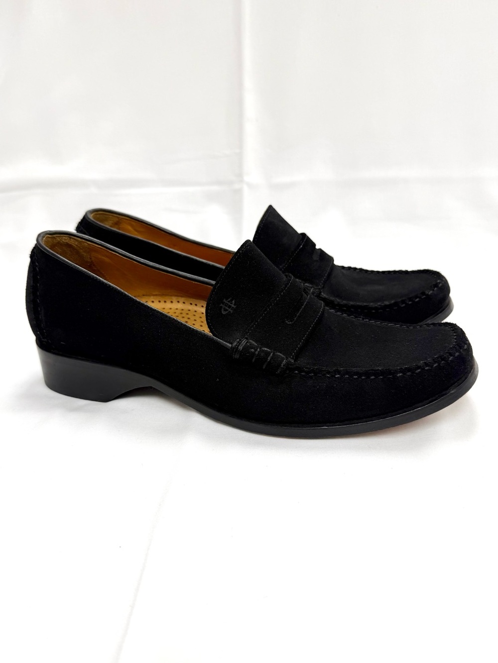 Vintage Cole Haan Country Black Suede Penny Loafers Womens 8.5B Brazil